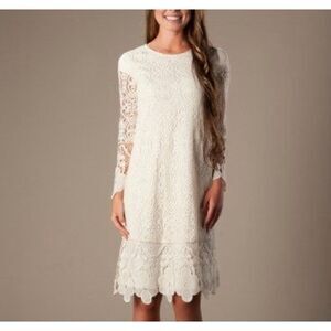 Latter Day Bride & Prom Your Moment Lace Long Sleeve Modest Dress Women's Medium